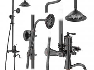 Shower Set RETRO Black 3D 모델