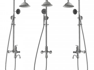 Shower Set RETRO Black 3D Model