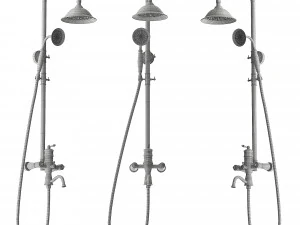 Shower Set RETRO Black 3D Model