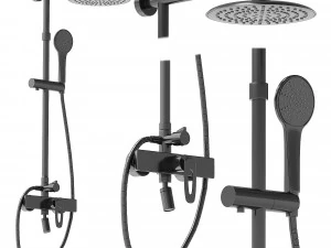 Ducha y EA LDI Negro Modelo 3D