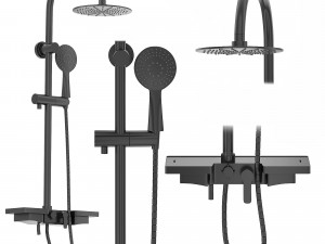 Shower Set REA VIGO Black 3D Model
