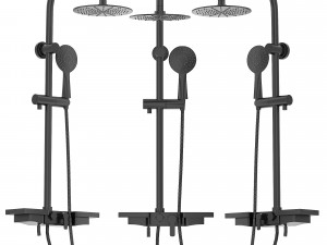 Shower Set REA VIGO Black 3D Model