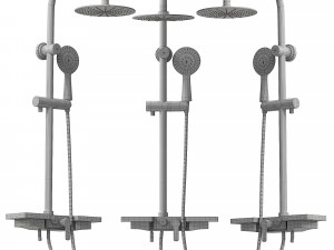 Shower Set REA VIGO Black 3D Model