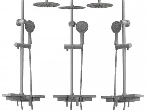 Shower Set REA VIGO Black 3D Model