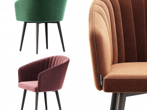 Rotating beige velvet black legs 3D Model