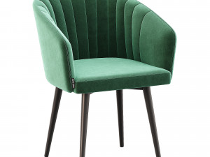 Rotating beige velvet black legs 3D Model