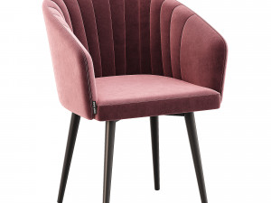 Rotating beige velvet black legs 3D Model