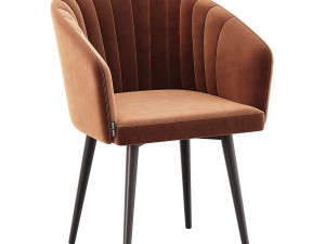 Rotating beige velvet black legs 3D Model