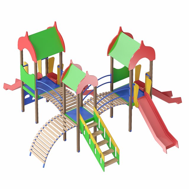 Childrens playground 3D 模型 .c4d .max .obj .3ds .fbx .stl .blend