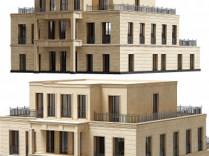 The exterior of the apartment building 02 3D Model
