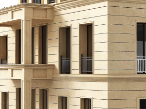 The exterior of the apartment building 02 3D Modell