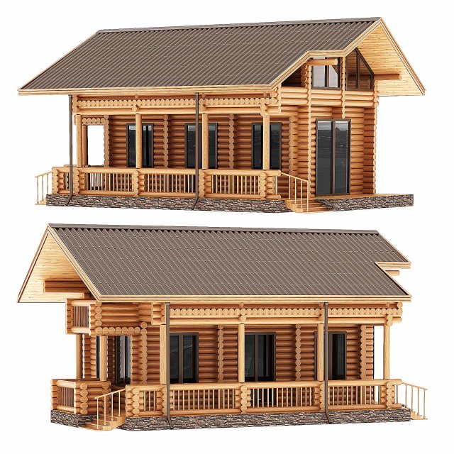 Wooden house 03 3D मॉडल .c4d .max .obj .3ds .fbx .stl .blend 