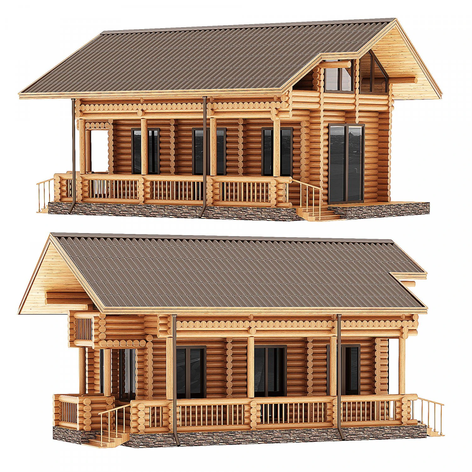 Wooden house 03 3D Model .c4d .max .obj .3ds .fbx .stl .blend 