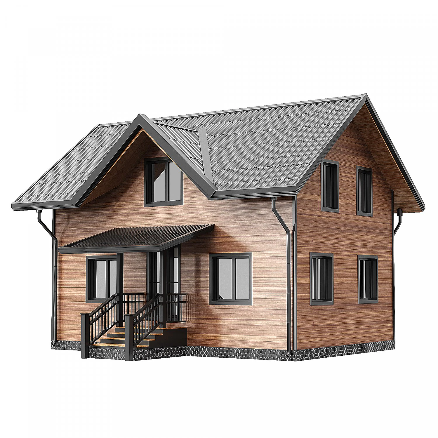 Wooden house 6 3D Model .c4d .max .obj .3ds .fbx .stl .blend 