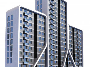 Multi storey modern high house 09 3D Model