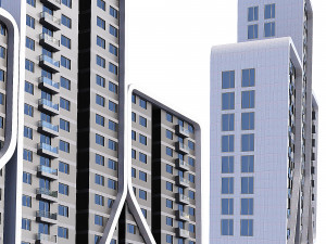 Multi storey modern high house 09 3D Modell