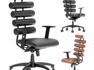 Sedia da ufficio Unico Nera Modello 3D