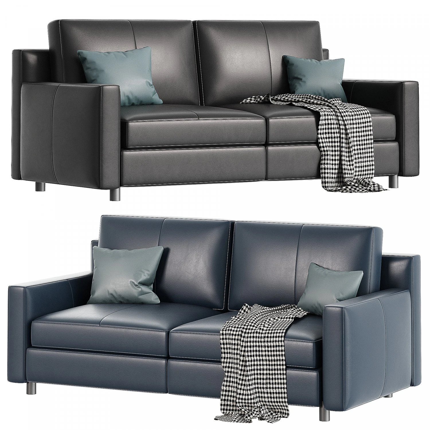 Sofa Bed Leather SC 254 3D Model .c4d .max .obj .3ds .fbx .stl .blend 