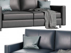 Sofa Bed Leather SC 254 3D Model