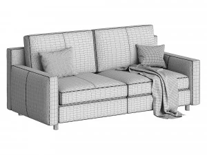 Sofa Bed Leather SC 254 3D Model