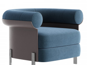 Modern Green Boucle Upholstered Accent Chair 3D 模型