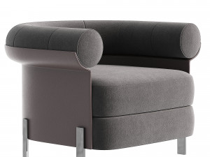 Modern Green Boucle Upholstered Accent Chair 3D 模型