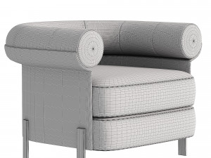 Modern Green Boucle Upholstered Accent Chair 3D 模型