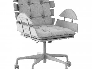 Brown Industrial Swivel Office Chair 3D 모델