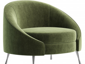 Blue Velvet Tub Chair 3D Model