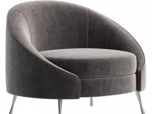 Blue Velvet Tub Chair 3D Model
