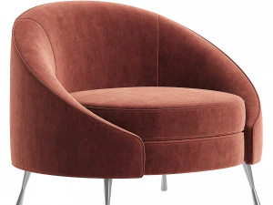 Blue Velvet Tub Chair 3D Model