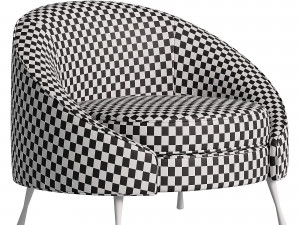 Blue Velvet Tub Chair 3D Model