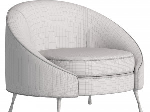 Blue Velvet Tub Chair 3D Model