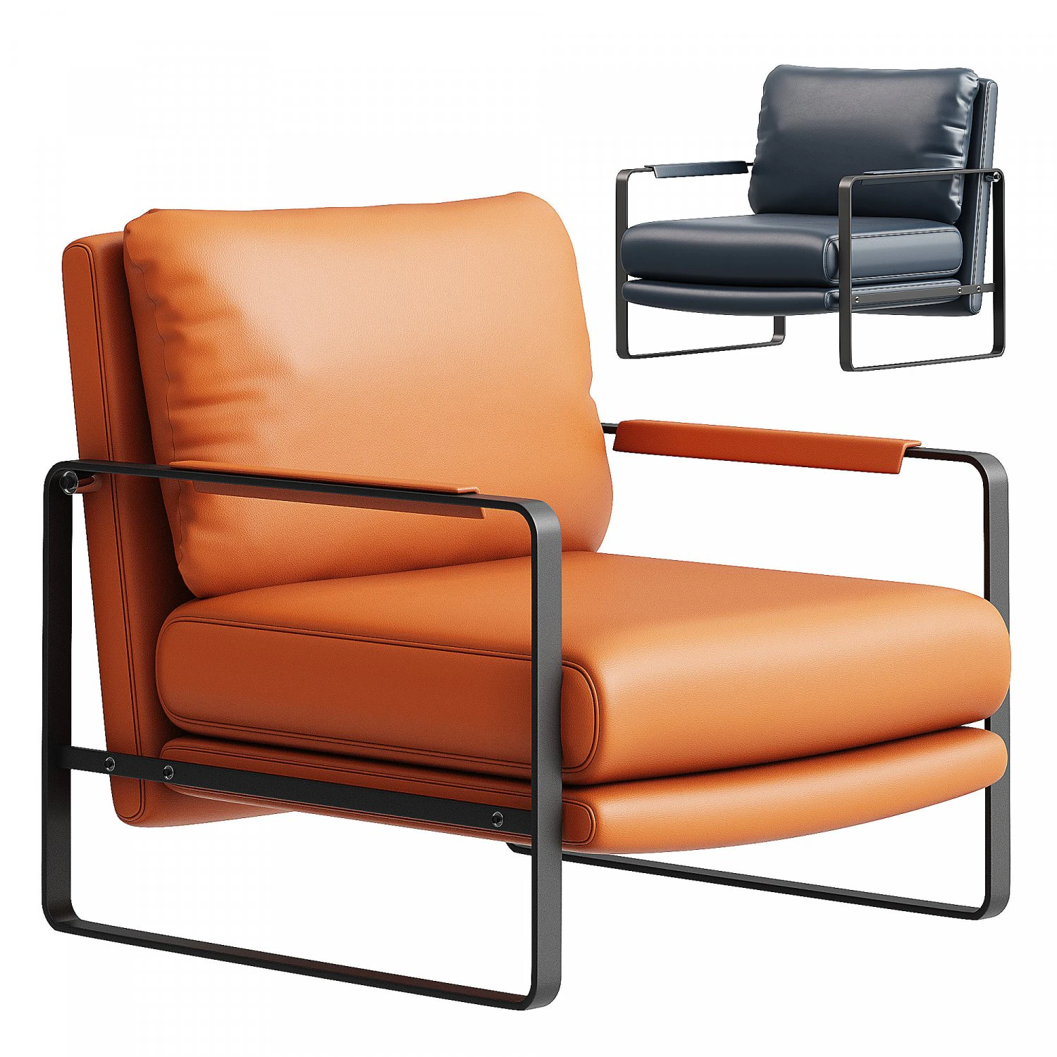 Soft leather chair Model 3D Model .c4d .max .obj .3ds .fbx .stl .blend 