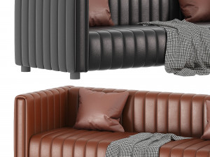 Sarita Genuine Leather Sofa 3D Модель