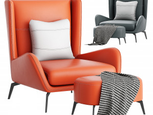 Capri Fabric Lounge Chair 3D Model