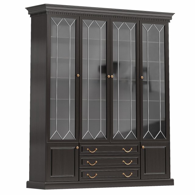 Door bookcase in Antique color 3D Model .c4d .max .obj .3ds .fbx .stl .blend 
