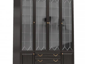 앤틱 컬러의 도어 책장 3D 모델