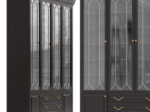 Door bookcase in Antique color 3D Model