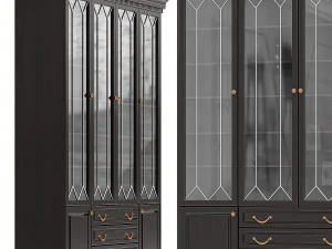Door bookcase in Antique color 3D Model