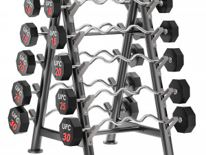 Barbell rack pcs UFC Modèle 3D