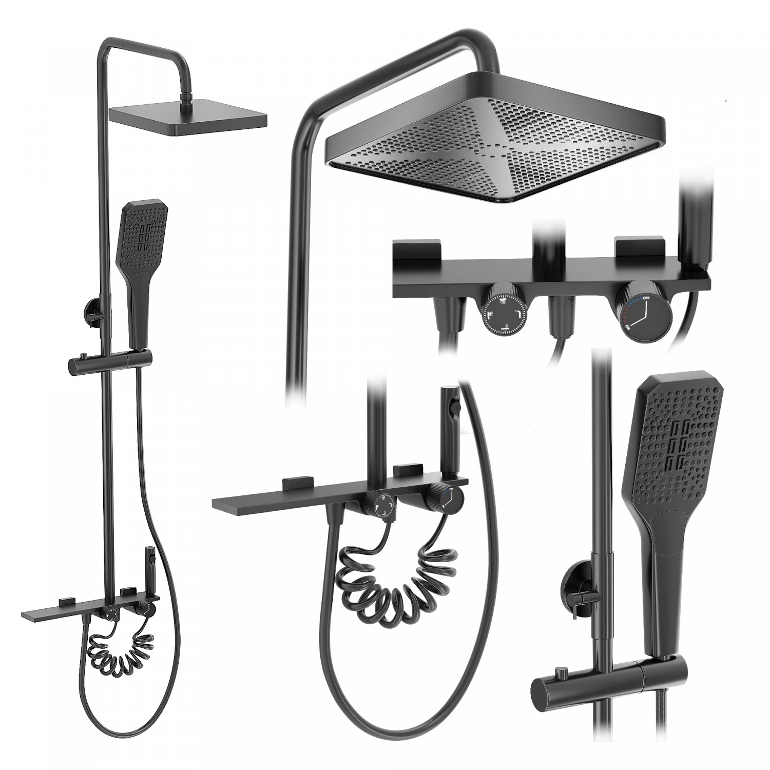 Shower Set REA HELIX 3D Model .c4d .max .obj .3ds .fbx .stl .blend 