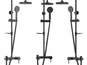 Shower Set REA LUIS Black Modello 3D