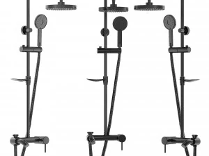 Shower Set REA LUIS Black 3D Model