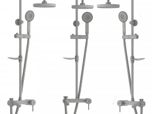 Shower Set REA LUIS Black 3D Model