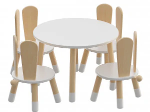 子供用テーブルと椅子のバニー 3Dモデル