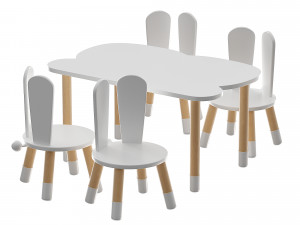 CHILDRENS TABLE AND CHAIR BUNNY 3D Model