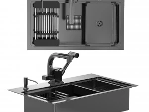 Kitchen Sink Double 3D Model