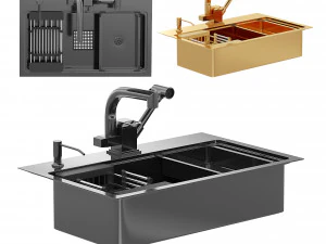 Kitchen Sink Double 3D Model