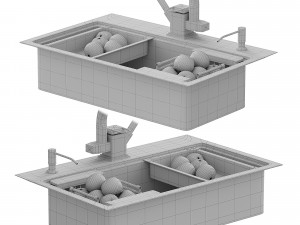 Kitchen Sink Double 3D 모델